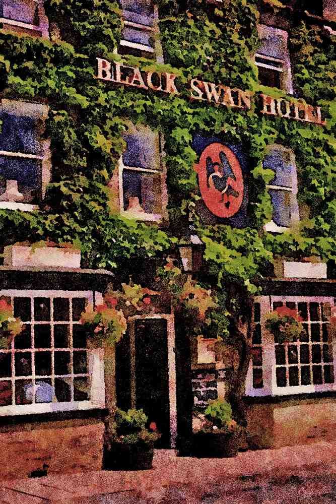 803056 The Black Swan Hotel, Leyburn, England A4 Limited Edition Watercolour Print