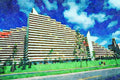 803069 Olympic Village, Montreal, Quebec, Canada A4 Limited Edition Watercolour Print