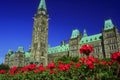 803082 Geranium Beds In Full Bloom On Parliament Hill, Ottawa, Ontario, Canada A4 Photo Print