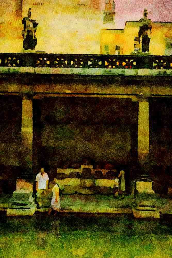 803089 Main Baths, Roman Bath A4 Limited Edition Watercolour Print