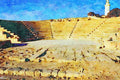 803093 The Odeon, Paphos, Cyprus A4 Limited Edition Watercolour Print