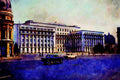 804009 Communist Party Central Committee Building, Bucharest, Romania A4 Limited Edition Watercolour Print