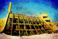 804023 Solar Atrium, Douglas Cardinal Studio And Residence, Alberta, Canada A4 Limited Edition Watercolour Print
