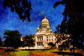 804029 State Capitol, Providence, Rhode Island, U.S.A. A4 Limited Edition Watercolour Print