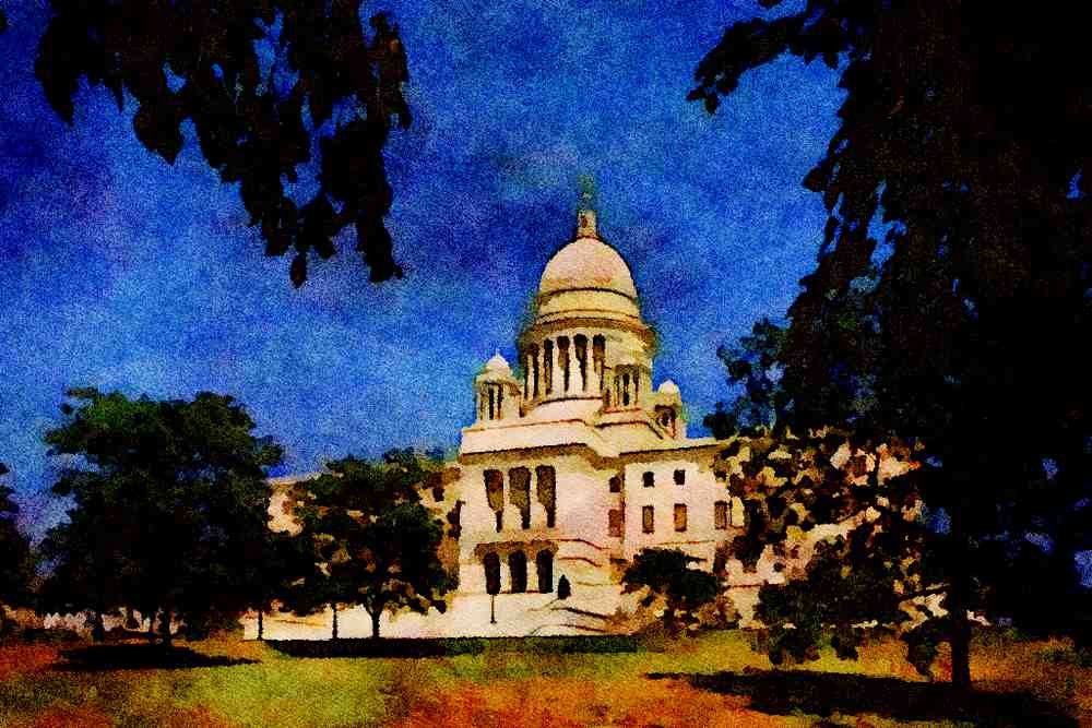 804029 State Capitol, Providence, Rhode Island, U.S.A. A4 Limited Edition Watercolour Print