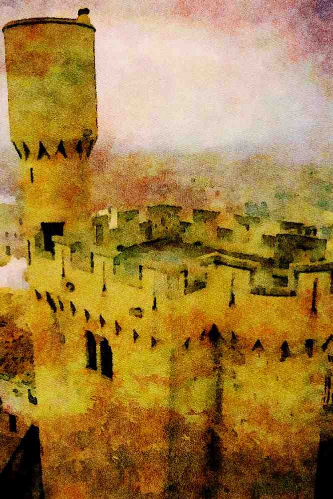 804033 Olite Castle Near Pamplona, Spain A4 Limited Edition Watercolour Print