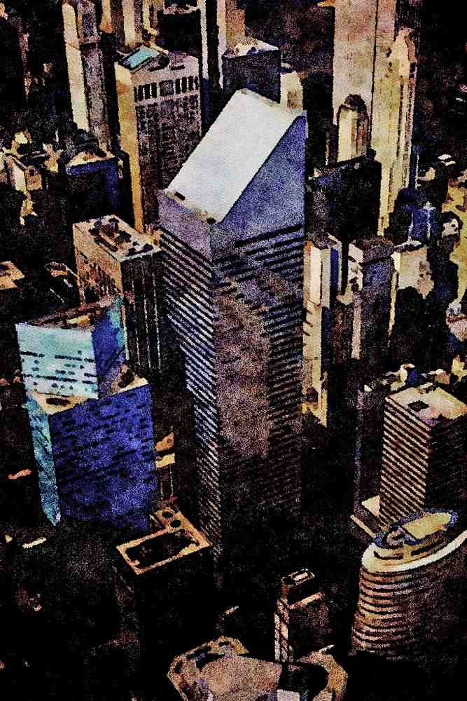 804050 Citicorp Building, From Above A4 Limited Edition Watercolour Print