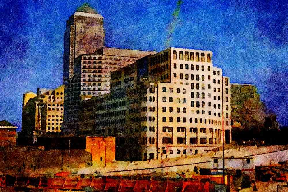 804054 Canary Wharf Building, London, England, U.K. A4 Limited Edition Watercolour Print