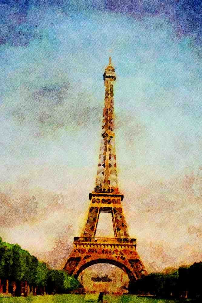 804058 Eiffel Tower, Paris, France A4 Limited Edition Watercolour Print