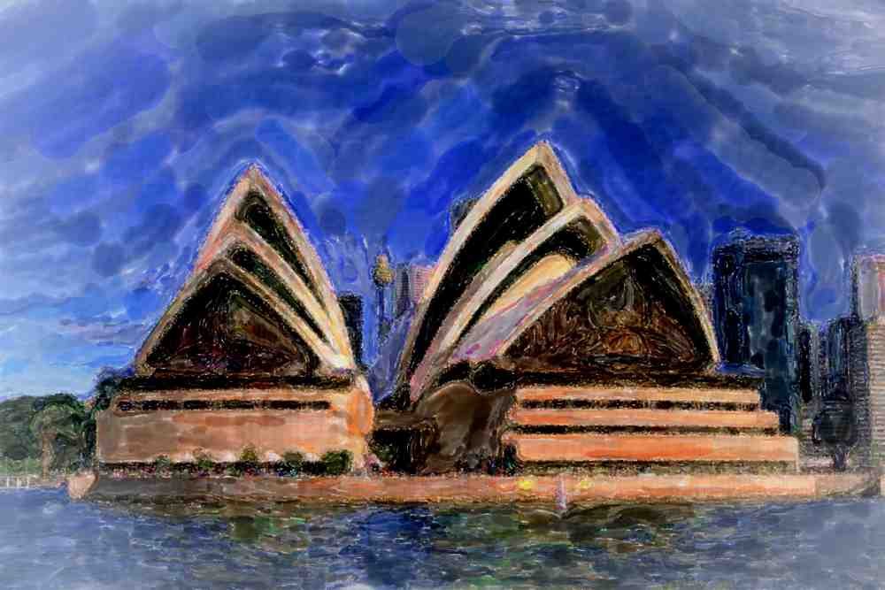 804069 Opera House, Sydney, New South Wales, Australia A4 Limited Edition Watercolour Print
