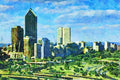 804076 Perth, West Australia A4 Limited Edition Watercolour Print