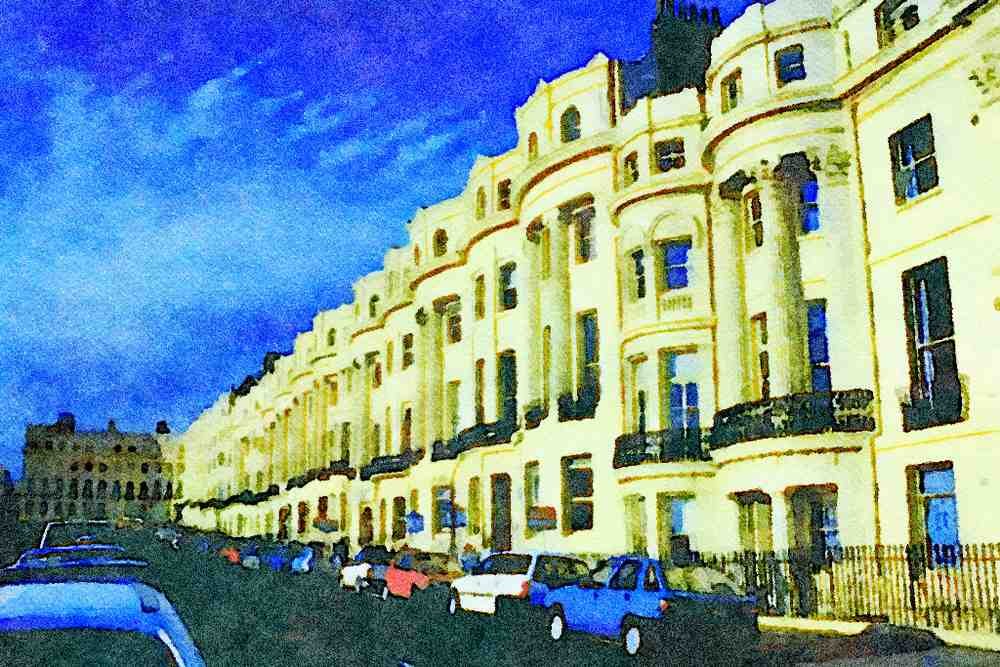 804081 Regency Architecture, Brighton, England, U.K. A4 Limited Edition Watercolour Print