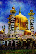804095 Ubudiah Mosque, Kuala Kangsar, Perak, Malaysia A4 Limited Edition Watercolour Print