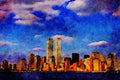 804096 New York Skyline, U.S.A. A4 Limited Edition Watercolour Print