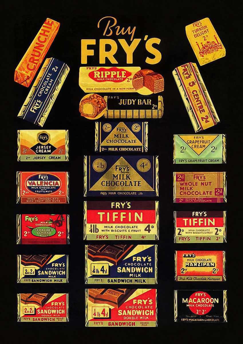 805 Frys Chocolates 1930S A4 Photo Print