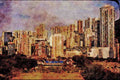 805008 Skyscrapers And Victoria Park, Hong Kong A4 Limited Edition Watercolour Print