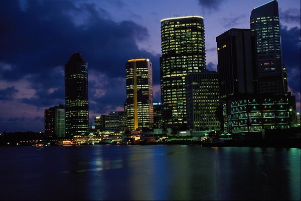 805017 Brisbane Skyline At Dusk, Australia A4 Photo Print