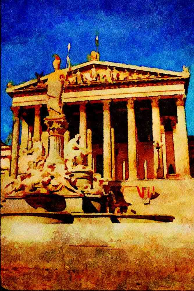 805023 Front View Of The Vienna Parliament, Austria A4 Limited Edition Watercolour Print