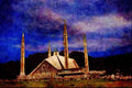 805036 Shah Faisal Mosque, Pakistan A4 Limited Edition Watercolour Print