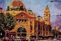 805041 Flinders Street Railway Station, Melbourne, Australia A4 Limited Edition Watercolour Print