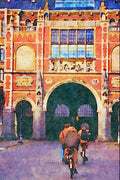 805053 Front Facade Of The Neo Gothic Rijksmuseum, Amsterdam, Netherlands A4 Limited Edition Watercolour Print