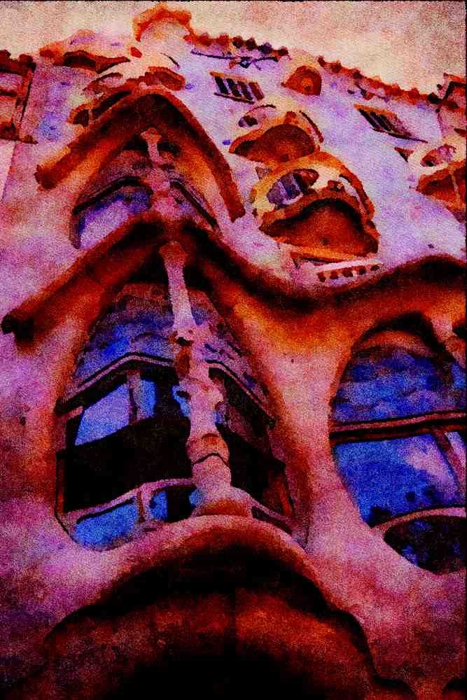 805057 Casa Batllo, Barcelona, Spain A4 Limited Edition Watercolour Print
