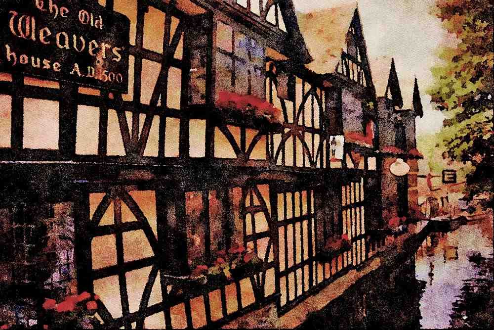 805071 Old Weavers House, U.K. A4 Limited Edition Watercolour Print
