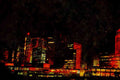 805075 Hong Kong At Night, With Star Ferry Passenger Craft A4 Limited Edition Watercolour Print