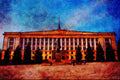805078 City Administration Headquarters, Lenin Square, Lipetsk, Russia A4 Limited Edition Watercolour Print