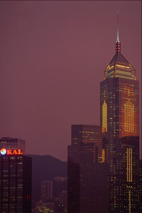 805086 Hong Kong Skyline At Night A4 Photo Print