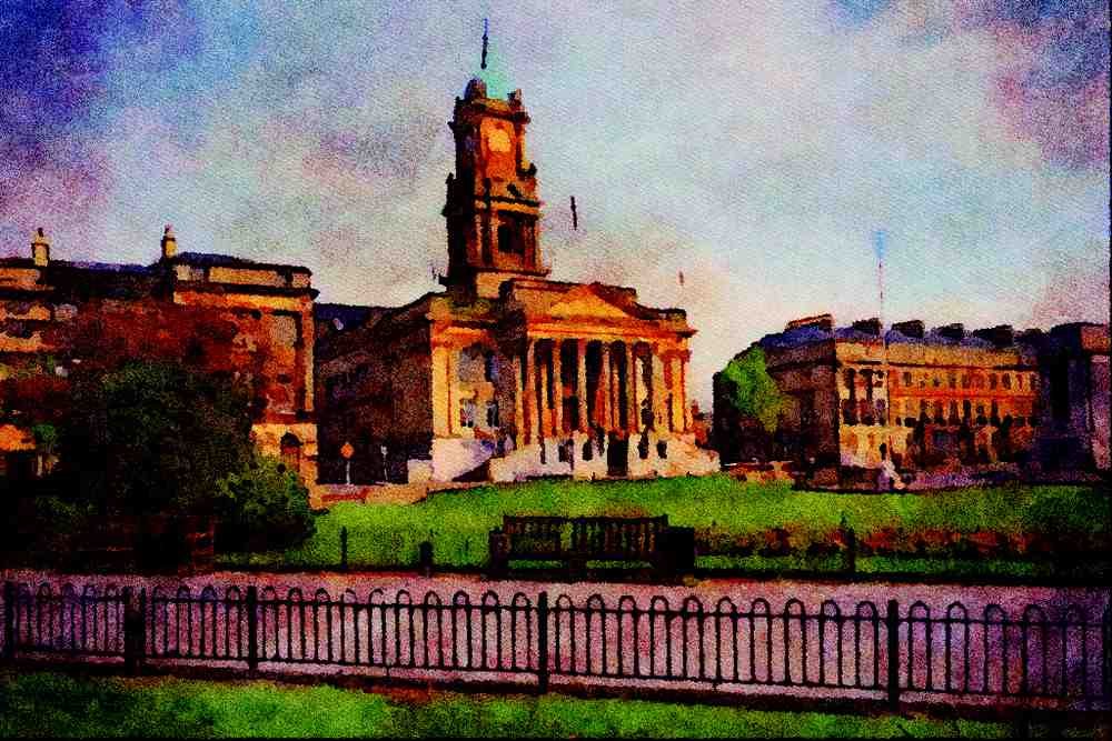 805087 Town Hall, Birkenhead, Wirral, U.K. A4 Limited Edition Watercolour Print