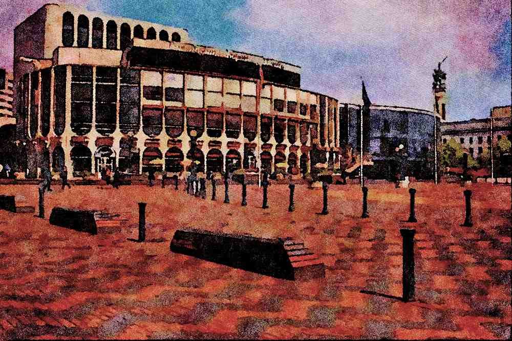 805092 Birmingham Repertory Theater, Birmingham, England, U.K. A4 Limited Edition Watercolour Print