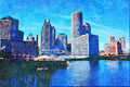805098 Waterfront Structures A4 Limited Edition Watercolour Print
