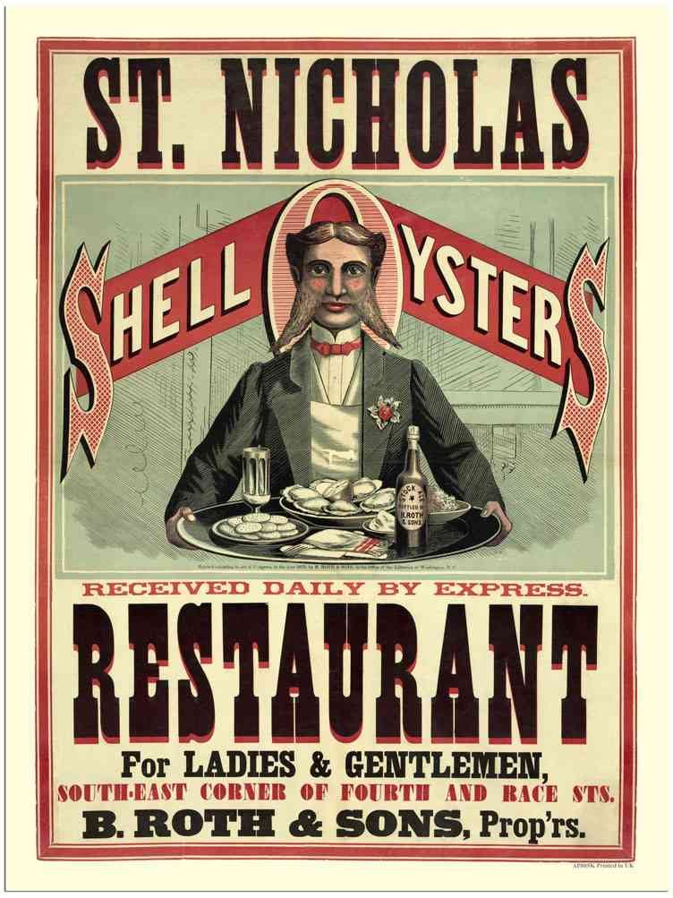 805K St Nicholas Shell Oyster Restaurant advert A4 Photo Print