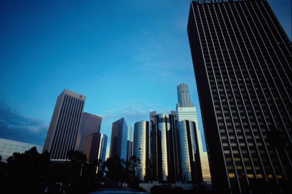 806001 Downtown Los Angeles Skyline, California, U.S.A. A4 Photo Print