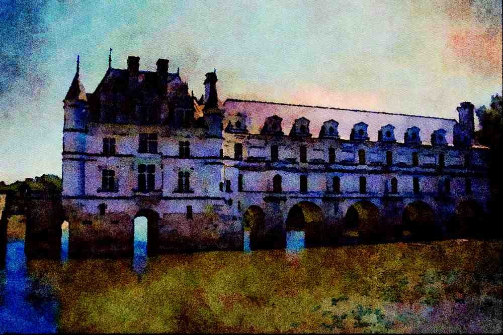 806007 Castle Of Chenonceau, Loire Valley, France A4 Limited Edition Watercolour Print