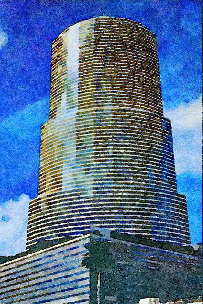 806014 CenTrust Tower, Miami, Florida, U.S.A. A4 Limited Edition Watercolour Print