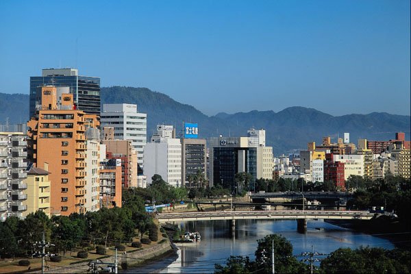 806028 Skyline Of Hiroshima, Japan A4 Photo Print