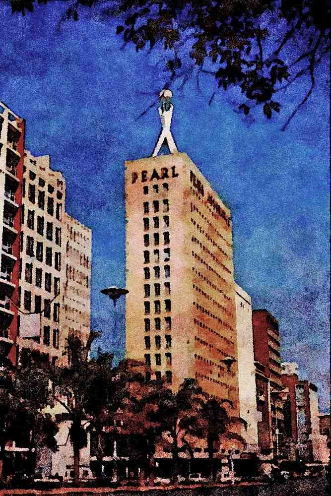 806037 Harare City Center, Zimbabwe A4 Limited Edition Watercolour Print