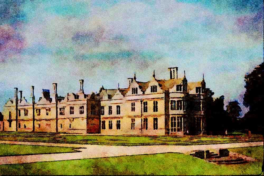 806045 Kirby Hall, Northamptonshire, U.K. A4 Limited Edition Watercolour Print