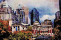 806047 Robson Square, City Center, Vancouver, British Columbia, Canada A4 Limited Edition Watercolour Print
