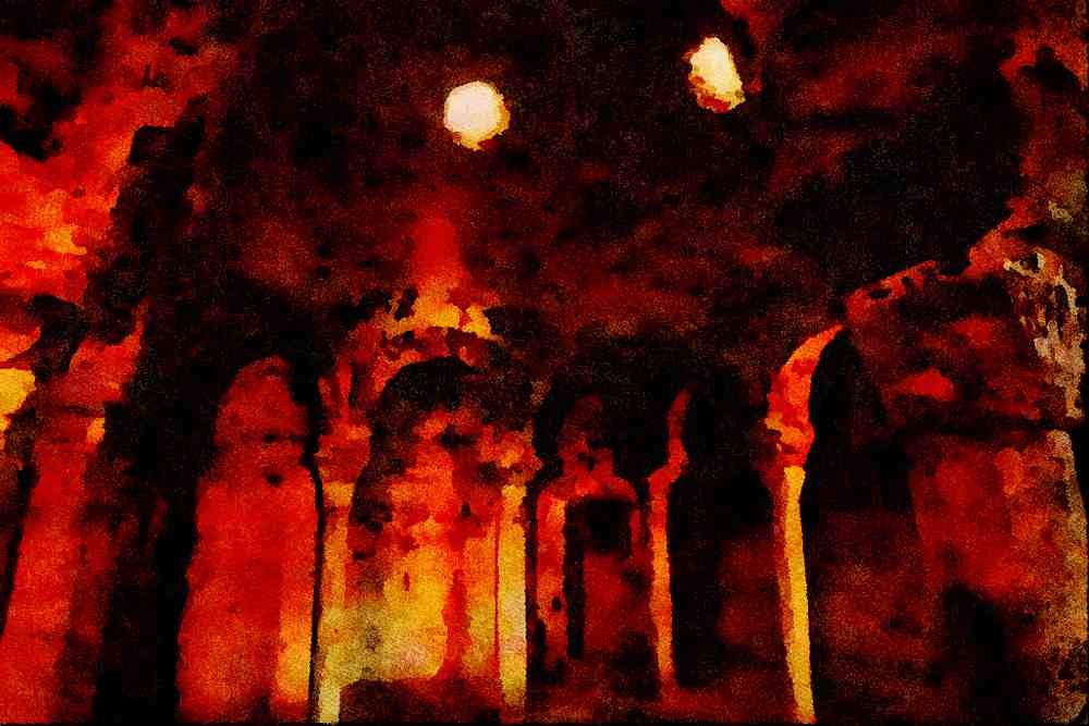 806067 Turkish Bath, Palma De Mallorca, Spain A4 Limited Edition Watercolour Print