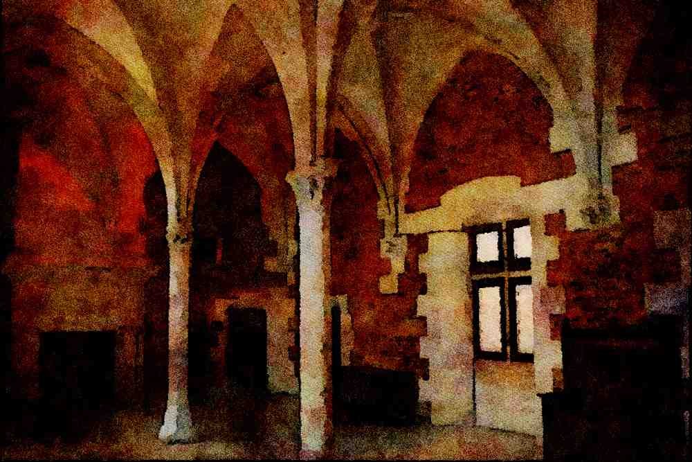 806077 Interior, Royal Chateau Amboise, Loire Valley, France A4 Limited Edition Watercolour Print