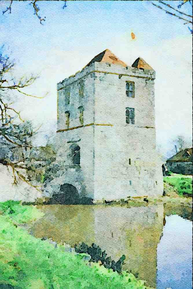 806091 Mitchelum Priory, Sussex, England, U.K. A4 Limited Edition Watercolour Print