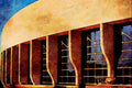 807010 Windows, Museum Of Civilization, Hull, Quebec, Canada A4 Limited Edition Watercolour Print