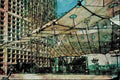 807018 La Grande Arche, The Clouds, Stretched Teflon, Paris, France A4 Limited Edition Watercolour Print