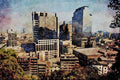 807024 Downtown Santiago, Chile A4 Limited Edition Watercolour Print