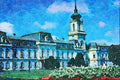807030 Keszthely Festetics Castle, Hungary A4 Limited Edition Watercolour Print