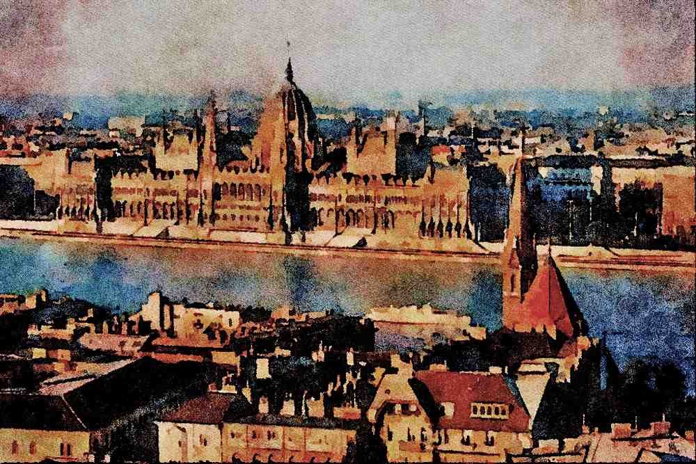 807031 Budapest, Hungary A4 Limited Edition Watercolour Print