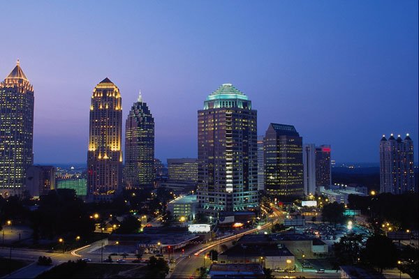 807069 Evening Falls Over Atlanta, Georgia, U.S.A. A4 Photo Print